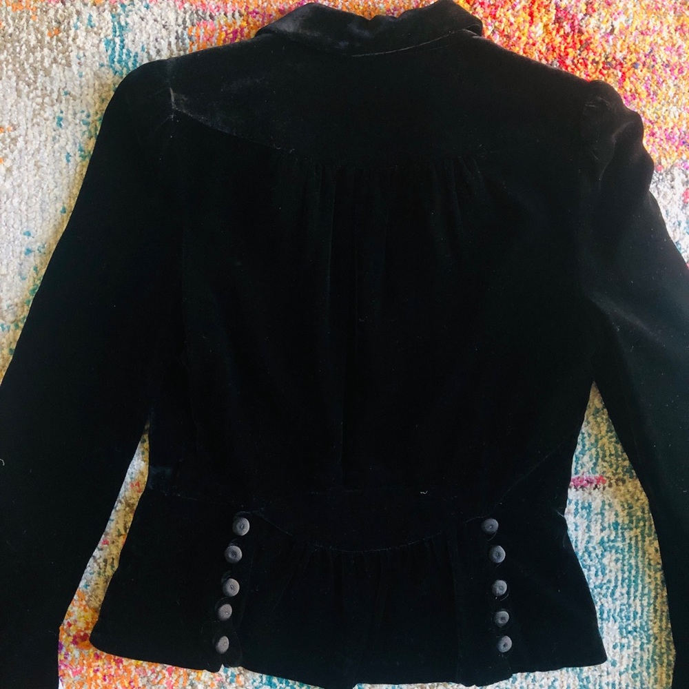 Marc Jacobs Puff Shoulder Black Velvet Blazer - Picture 7 of 8